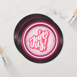 Roze Retro vinyl plaat Quinceanera Kaart