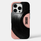 Roze Retro Vinylplaat Met Aangepaste Naam Case-Mate iPhone Case (Achterkant)