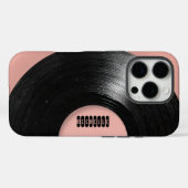 Roze Retro Vinylplaat Met Aangepaste Naam Case-Mate iPhone Case (Achterkant (horizontaal))