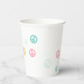 Roze Retro-vredes-verjaardagskaartjes Papieren kop Papieren Bekers (Rechts)