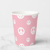 Roze retro vredesteken verjaardag papieren bekers (Achterkant)