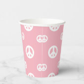 Roze retro vredesteken verjaardag papieren bekers (Rechts)