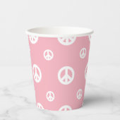 Roze retro vredesteken verjaardag papieren bekers (Voorkant)