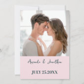 Roze Retro Wave Bruiloft Save The Date (Achterkant)