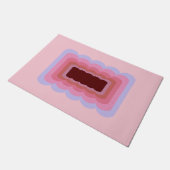 Roze Retro Wavy Abstract Deurmat (Schuin)