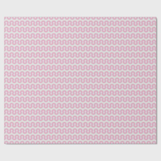 Roze Retro Wavy Cadeaupapier (Vlak)