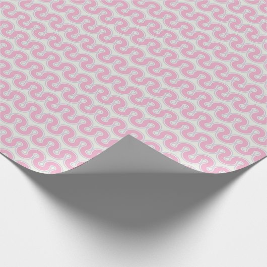 Roze Retro Wavy Cadeaupapier (Hoek)