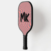 ROZE RETRO WERVELMONOGRAM OP MAAT PICKLEBALL PADDLE (Links)