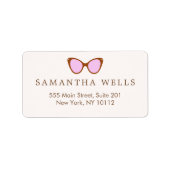 Roze Retro zonnebrillen op maat Etiket