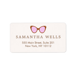 Roze Retro zonnebrillen op maat Etiket
