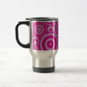 Roze Retrocirkels patroon Reisbeker (Links)