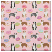 Roze reuen en donuts roze stof (Swatch)