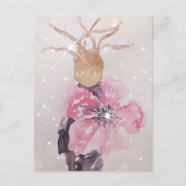 Roze reuzenbloem briefkaart