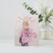 Roze reuzenbloem briefkaart (Staand voorkant)