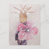 Roze reuzenbloem briefkaart (Voorkant)