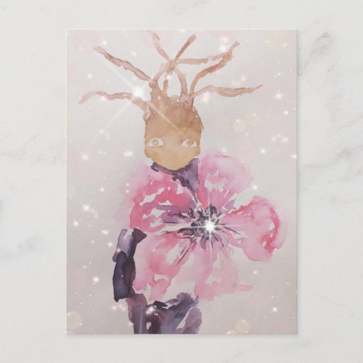 Roze reuzenbloem briefkaart (Voorkant)