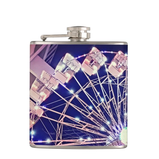 Roze reuzenrad heupfles (Voorkant)