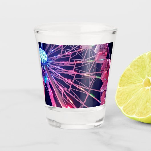Roze reuzenrad shot glas (Voorkant)