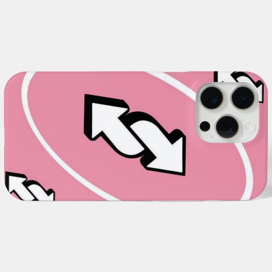 Roze Reverse Uno iPhone Case (Achterkant (horizontaal))