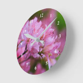 Roze Rhododendron Acrylmuurklok Ronde Klok (Hoek)