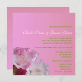  roze rhododendron bloemen bruiloft kaart (Voorkant / Achterkant)