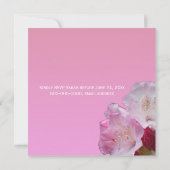  roze rhododendron bloemen bruiloft kaart (Achterkant)