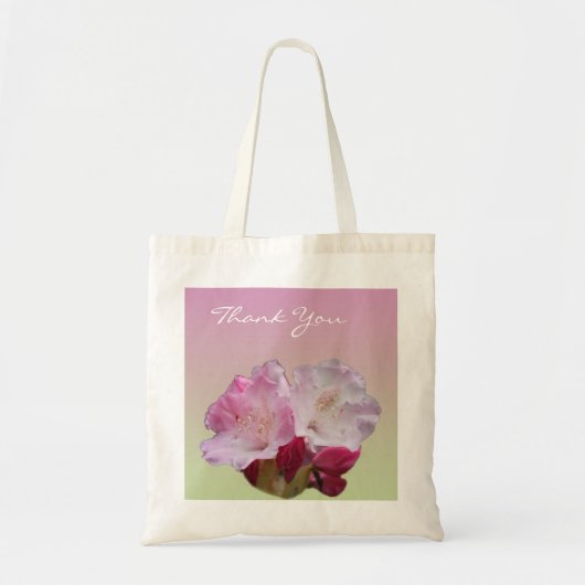 roze rhododendron bloemen dank je tas (Voorkant)