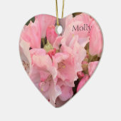 Roze rhododendron bloemen keramisch ornament (Links)