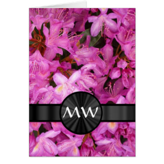 Roze Rhododendron bloemen monogram