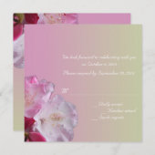 roze rhododendron bloemen RSVP kaart (Voorkant / Achterkant)