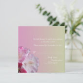 roze rhododendron bloemen RSVP kaart (Staand voorkant)