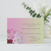 roze rhododendron bloemen RSVP kaart (Staand voorkant)