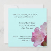 roze rhododendron bloemen uitnodiging (Achterkant)