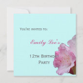 roze rhododendron bloemen uitnodiging (Voorkant)