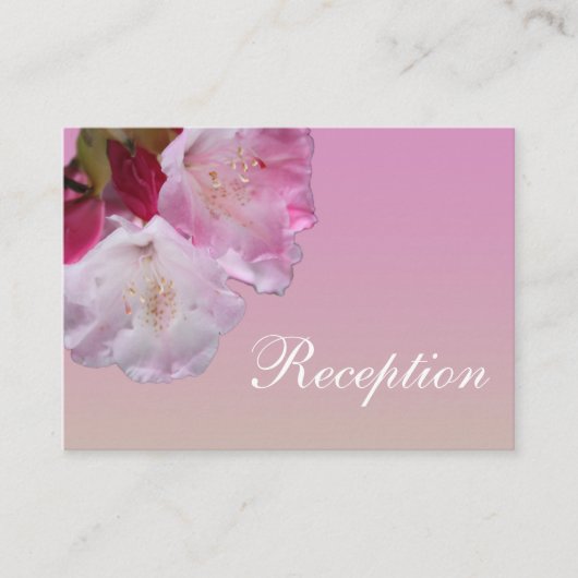  roze rhododendron - bruiloft voor bloemen informatiekaartje (Voorkant)