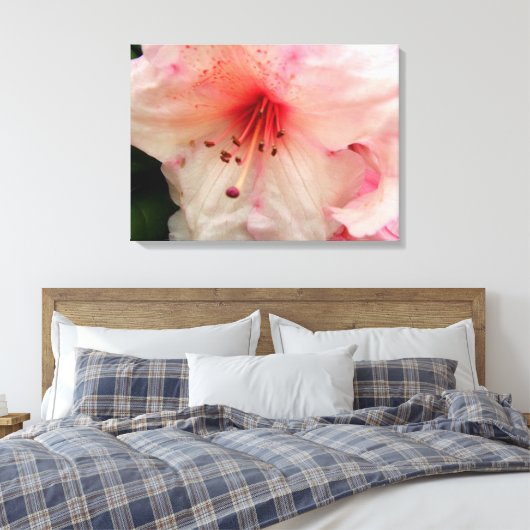 roze rhododendron canvas afdruk (Insitu (Slaapkamer))