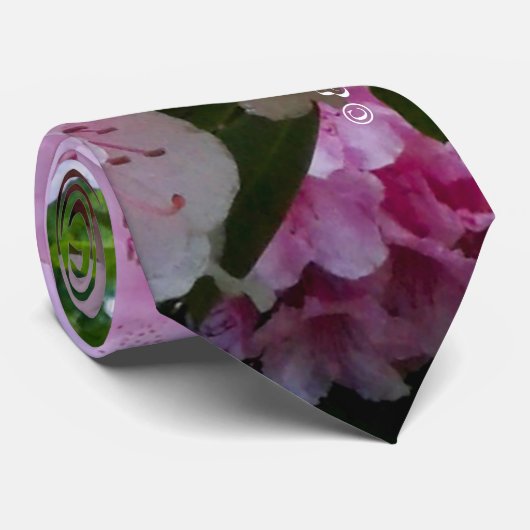 Roze Rhododendron Floral Botanisch Mannen Stropdas (Opgerold)