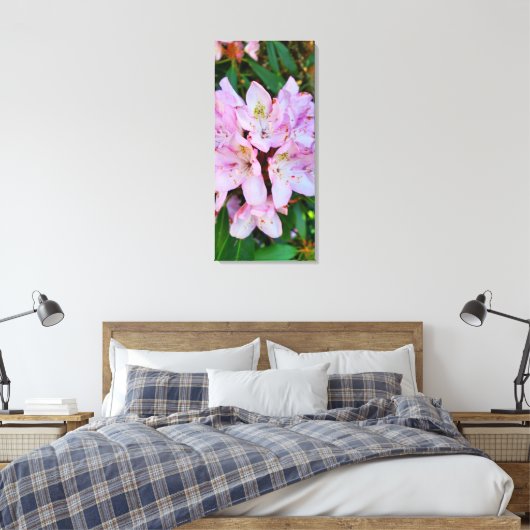 Roze Rhododendron Flower Canvas Afdruk (Insitu (Slaapkamer))
