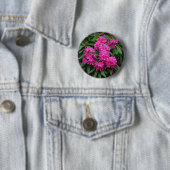 Roze Rhododendron Flowers Badge Ronde Button 5,7 Cm (In situ)