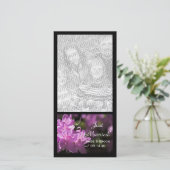 Roze Rhododendron Flowers Gewoon gehuwd huwelijk Aankondiging (Staand voorkant)