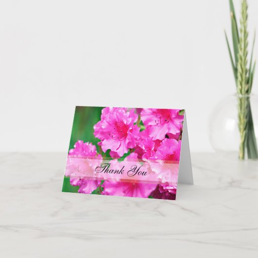 Roze Rhododendron Flowers Hartelijk dank Bedankkaart (Voorkant)
