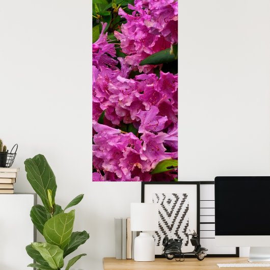 Roze Rhododendron Flowers Poster (Thuiskantoor)