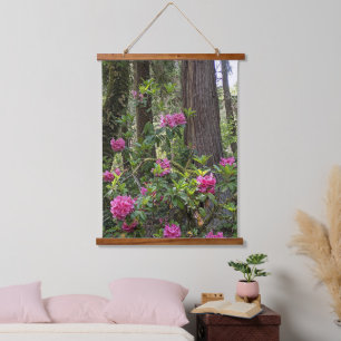 Roze Rhododendron in het bos Bloemen Hangend Wandkleed