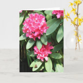 Roze Rhododendron met een klein Butterfly-groet Kaart (Gele Bloem)
