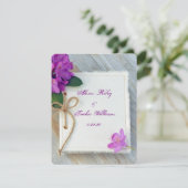 Roze rhododendron op dagboekomslag bruiloft kaart (Staand voorkant)