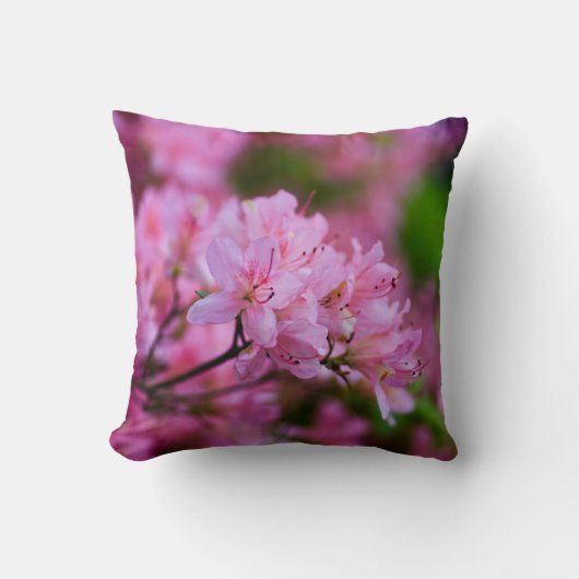 Roze Rhododendron Sierkussen (Voorkant)