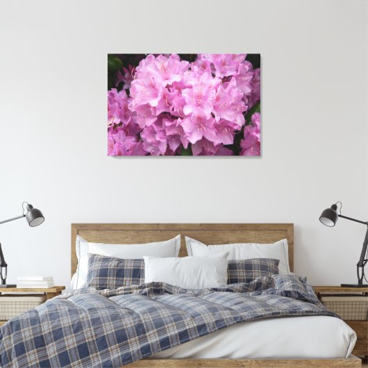 Roze Rhododendrons Gewikkelde canvasafdruk Canvas Afdruk (Insitu (Slaapkamer))