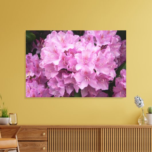 Roze Rhododendrons Gewikkelde canvasafdruk Canvas Afdruk (Insitu (Woonkamer))