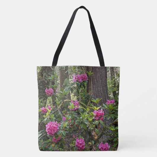 Roze Rhododendrons in een bos Tote Bag (Voorkant)