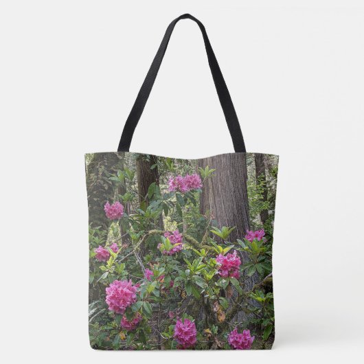 Roze Rhododendrons in een bos Tote Bag (Achterkant)